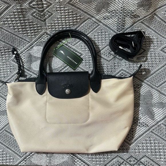 Longchamp Handbags - Longchamp Le Pliage White Canvas Tote With Shoulder Strap